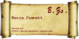 Becza Zsanett névjegykártya